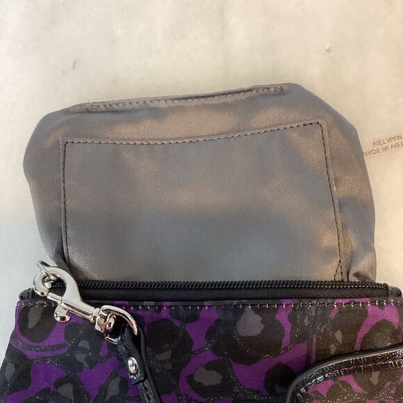 Coach Poppy Ocelot Leopard Lurex & Satin Wristlet Clutch - Picture 13 of 15